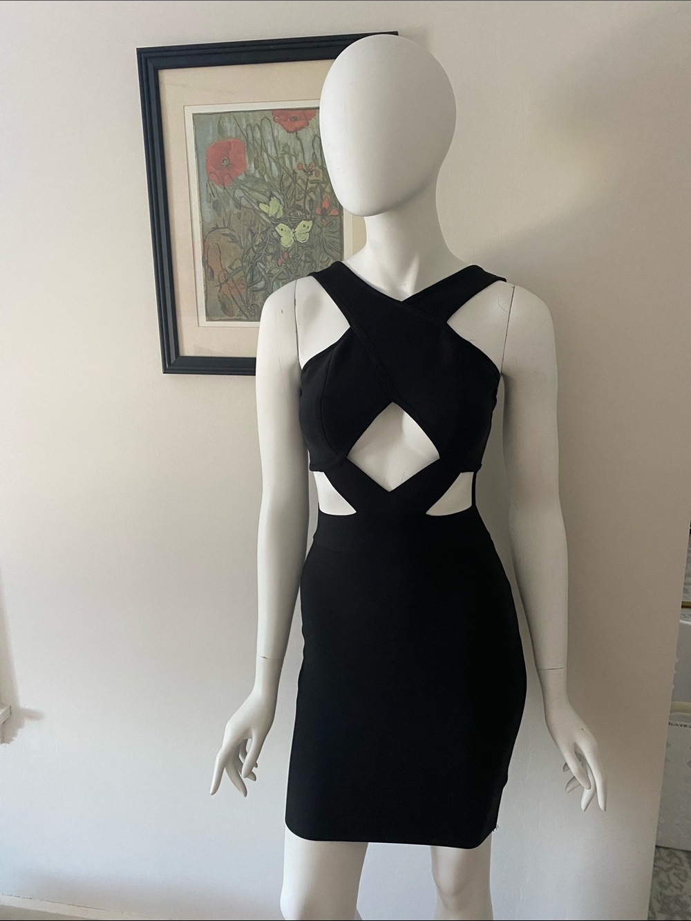 {Bella Barnett} Black Cutout Bodycon Dress